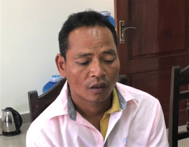 Hồ Văn Kiên tại Cơ quan Công an Quảng Bình - Ảnh: H.M  Hồ Văn Kiên tại Cơ quan Công an Quảng Bình - Ảnh: H.M