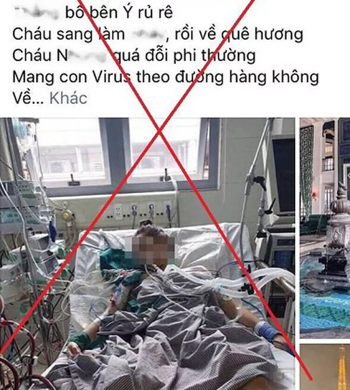 Thông tin sai sự thật do Đ.T. đăng tải - Ảnh chụp màn hình