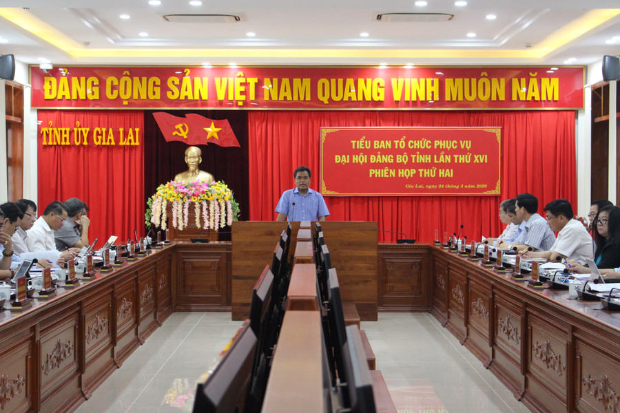 Quang cảnh phiên họp thứ 2 của Tiểu ban tổ chức phục vụ Đại hội Đảng bộ tỉnh lần thứ XVI (nhiệm kỳ 2020-2025). Ảnh: Phương Linh Quang cảnh phiên họp thứ 2 của Tiểu ban tổ chức phục vụ Đại hội Đảng bộ tỉnh lần thứ XVI-ảnh PLinh