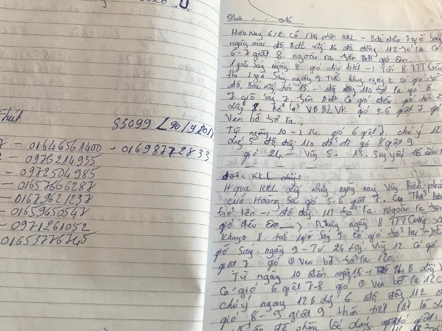 Sổ nhật ký tin tức thời tiết của chị Lương Thị Diệp.