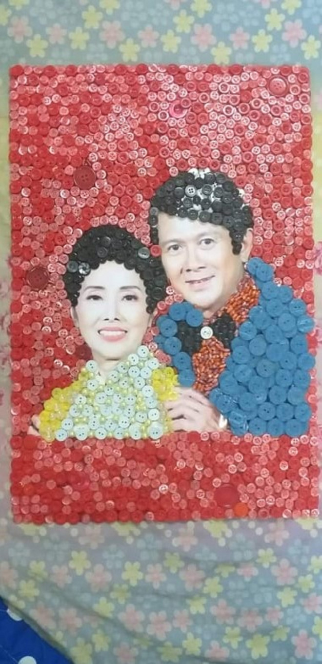 Dù từng bị gia đình cấm cản nhưng Thành vẫn ngày ngày cặm cụi làm tranh nút với nguyện vọng lan tỏa được thông điệp tái sử dụng nhựa đúng cách/ HOA NỮ