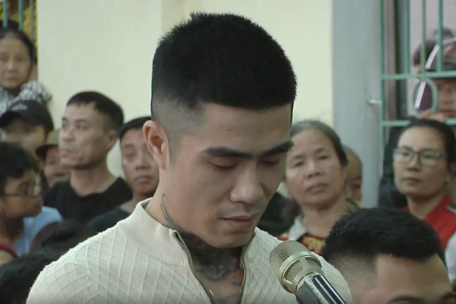 Bị cáo Tuân tại phiên tòa sơ thẩm. Ảnh: CTV