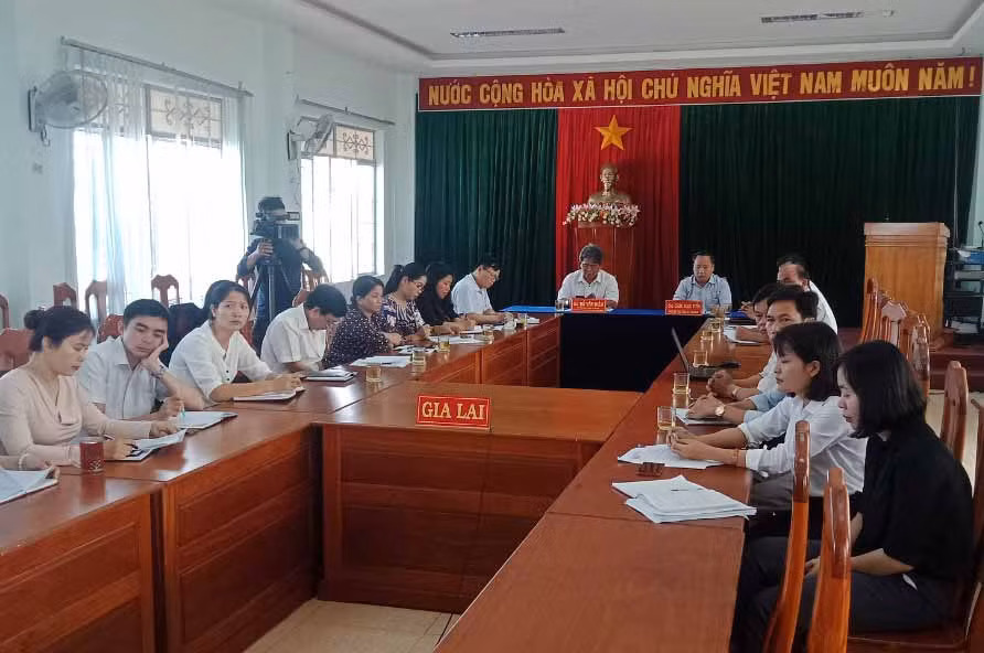  Quang cảnh hội nghị trực tuyến tại điểm cầu Gia Lai. Ảnh: Nguyễn Đông