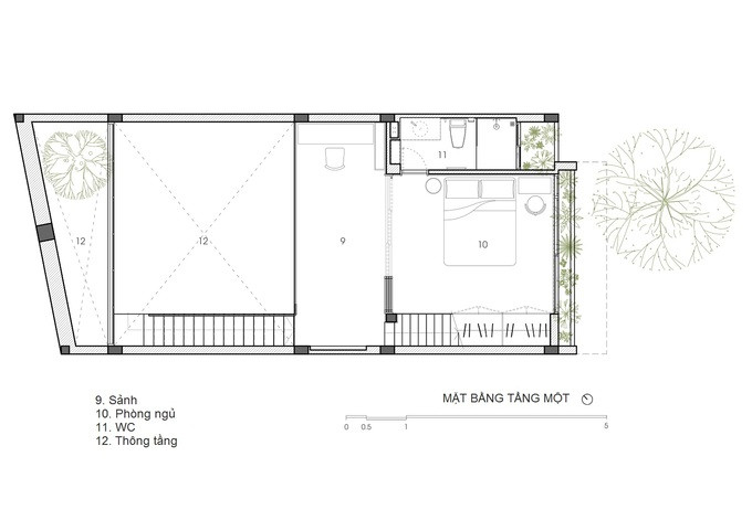 Mặt bằng tầng một. Mặt bằng tầng một.