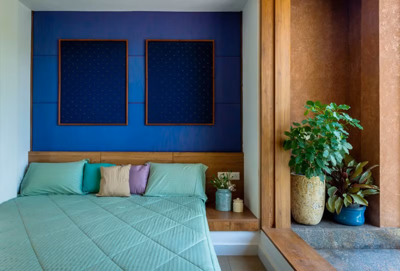 Thiên nhiên len lỏi vào mọi ngõ ngách trong phòng ngủ.