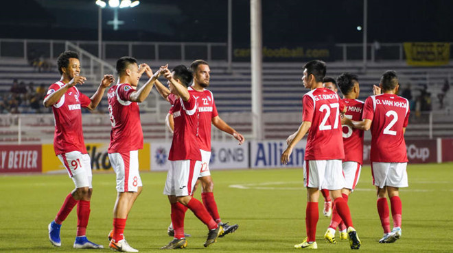 Than Quảng Ninh trong trận hòa 2-2 với Ceres FC ở lượt đấu trước/ AFC