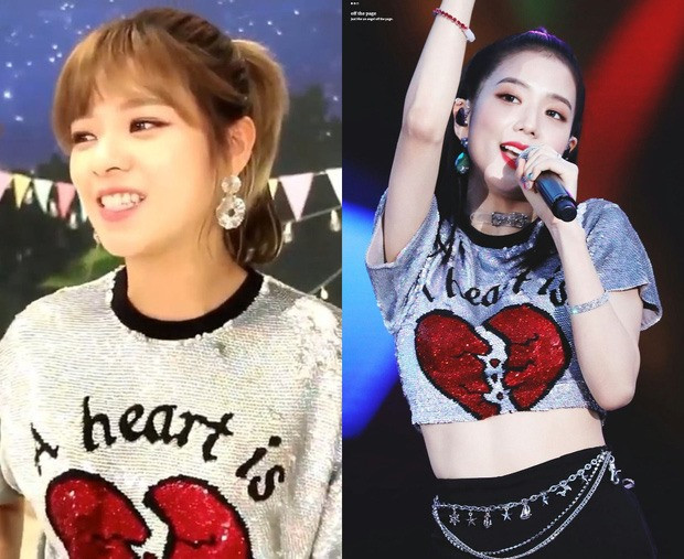 Jisoo và Jungyeon cùng diện chiếc crop top lấp lánh. Với lần đụng độ này, Jisoo nhận được nhiều lời khen hơn bởi lối trang điểm và cách phối cùng phụ kiện.