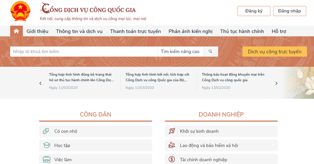 Cổng dịch vụ công quốc gia.