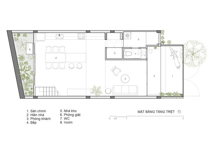Mặt bằng tầng trệt. Mặt bằng tầng trệt.