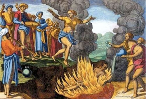 Nhiều góa phụ tín đồ đạo Hindu cũng phải tự thiêu theo chồng. Nhiều góa phụ tín đồ đạo Hindu cũng phải tự thiêu theo chồng.