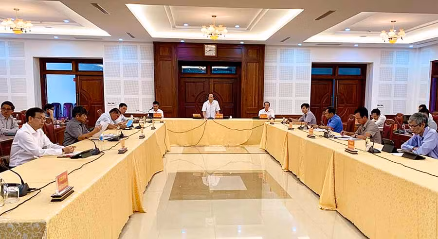 Hội nghị trực tuyến giao ban xây dựng cơ bản quý I-2020. Ảnh: Hà Duy Hội nghị trực tuyến Giao ban XDCB quý I-2020. Ảnh: Hà Duy