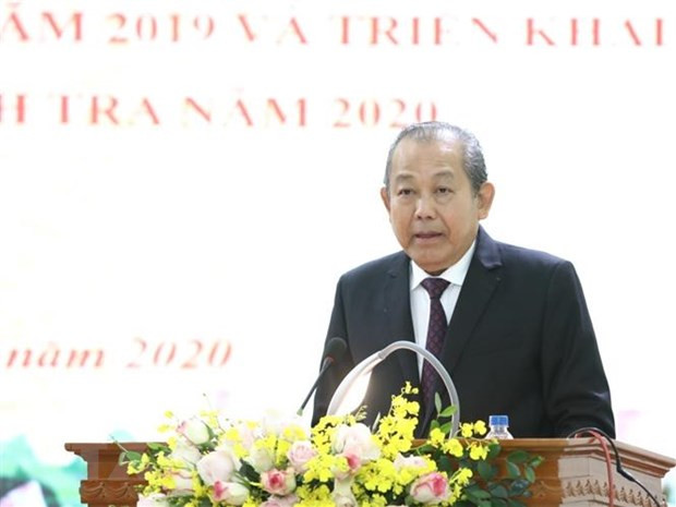  Phó Thủ tướng Thường trực Trương Hòa Bình phát biểu chỉ đạo Hội nghị. (Ảnh: Văn Điệp/TTXVN)