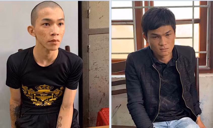 Thái và Cần (từ trái qua) đã bị bắt giữ. Ảnh: Văn Ngọc