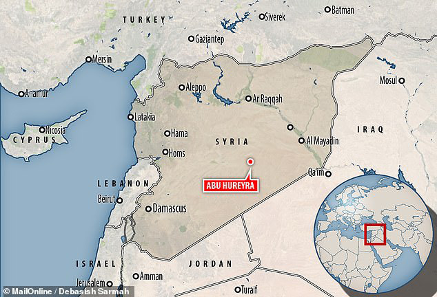 Bản đồ đánh dấu di chỉ Hureyra - ảnh: DAILY MAIL Bản đồ đánh dấu di chỉ Hureyra - ảnh: DAILY MAIL