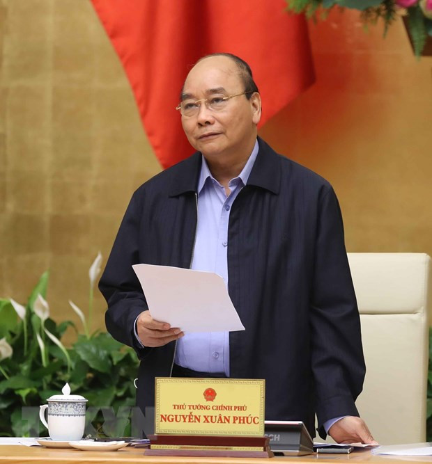  Thủ tướng Nguyễn Xuân Phúc chủ trì phiên họp. (Ảnh: Thống Nhất/TTXVN)
