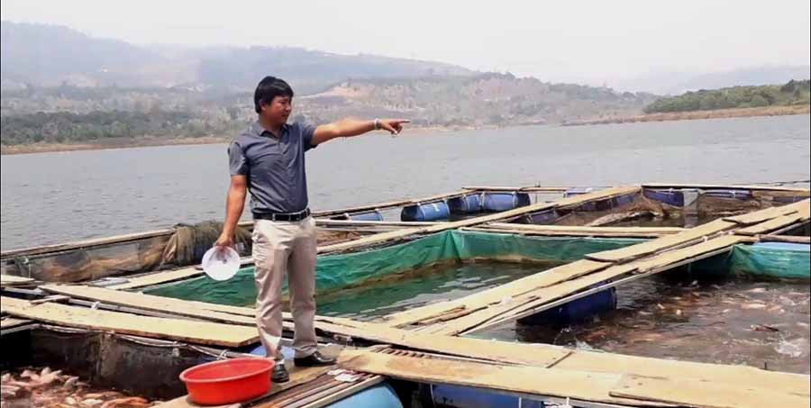 Mô hình nuôi cá lồng của HTX Nông nghiệp và Thủy sản Ia Grăng. Ảnh: Gia Hưng Mô hình nuôi cá lồng của HTX Nông nghiệp và Thủy sản Ia Grăng. Ảnh: Gia Hưng