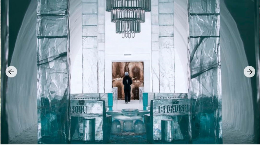  Khách sạn băng ICEHOTEL ở Jukkasjärvi, Thụy Điển kỷ niệm mùa đông thứ 30 năm 2019/2020. Ảnh: AFP/Getty.