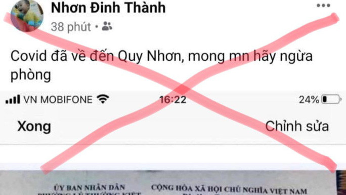 Nội dung thông tin sai sự thật do ông Đ.T.N đăng trên Facebook cá nhân