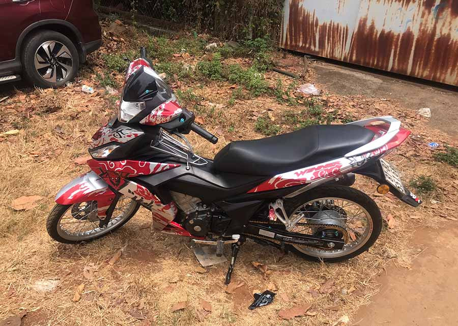  Chiếc xe của Hiếu hiện đang bị tạm giữ. Ảnh: V.N