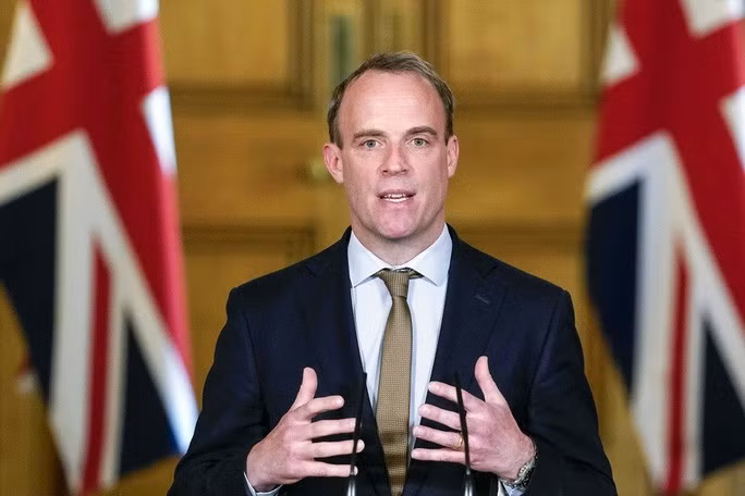 Bộ trưởng Ngoại giao Anh Dominic Raab. Ảnh: EPA-EFE