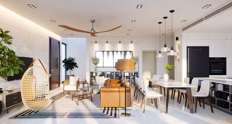 Bên cạnh bàn ghế tiếp khách, chủ nhà còn sử dụng thêm một chiếc võng mây đặt bên cạnh, mang lại vẻ đẹp nên thơ cho căn phòng. Bên cạnh bàn ghế tiếp khách, chủ nhà còn sử dụng thêm một chiếc võng mây đặt bên cạnh, mang lại vẻ đẹp nên thơ cho căn phòng.