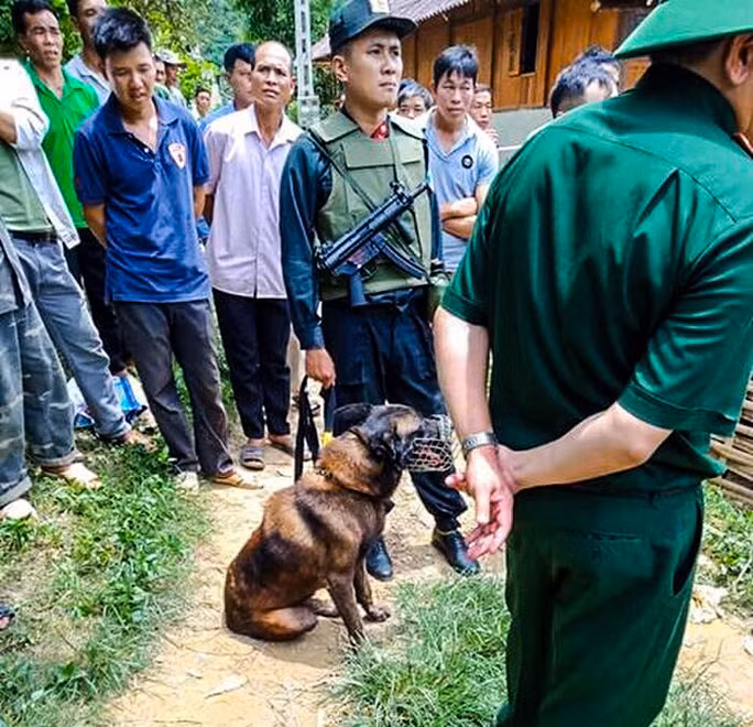  Chó nghiệp vụ được huy động để truy bắt đối tượng cầm gậy đánh chết hàng xóm rồi bỏ trốn