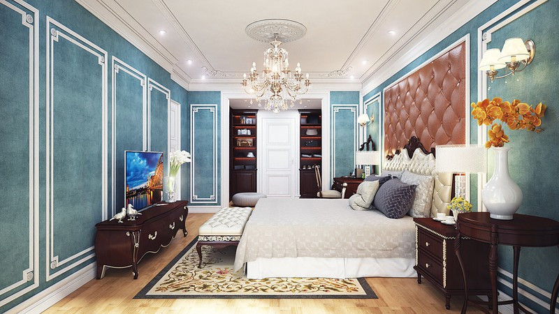 Không gian phòng ngủ được bố trí tách biệt với những căn phòng khác và được sơn bằng tông màu xanh dung dị. Không gian phòng ngủ được bố trí tách biệt với những căn phòng khác và được sơn bằng tông màu xanh dung dị.