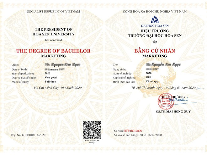 Bằng tốt nghiệp ứng dụng blockchain của một trường ĐH Ảnh: V.T - M.Q