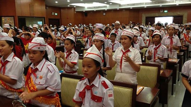 Các thiếu nhi tham dự Đại hội Cháu ngoan Bác Hồ ở TP.HCM ẢNH LÊ THANH