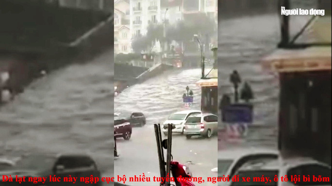 Nước không kịp thoát sau trận mưa lớn.