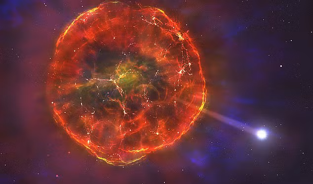 Hình ảnh mô tả vụ đào tẩu ngoạn mục của vật thể lạ - ảnh đồ họa từ Mark Garlick