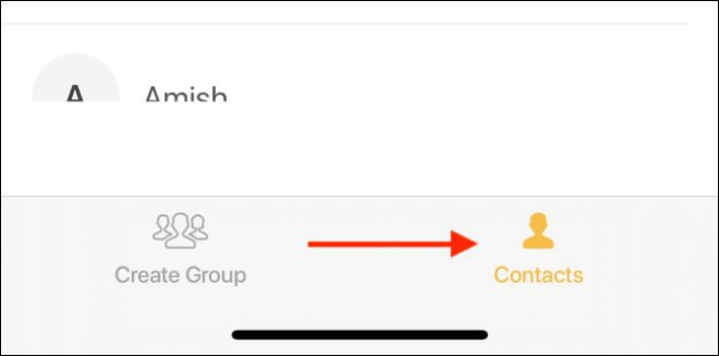 Truy cập vào thẻ Contacts để bắt đầu thực hiện xóa địa chỉ liên hệ đồng loạt ẢNH CHỤP MÀN HÌNH