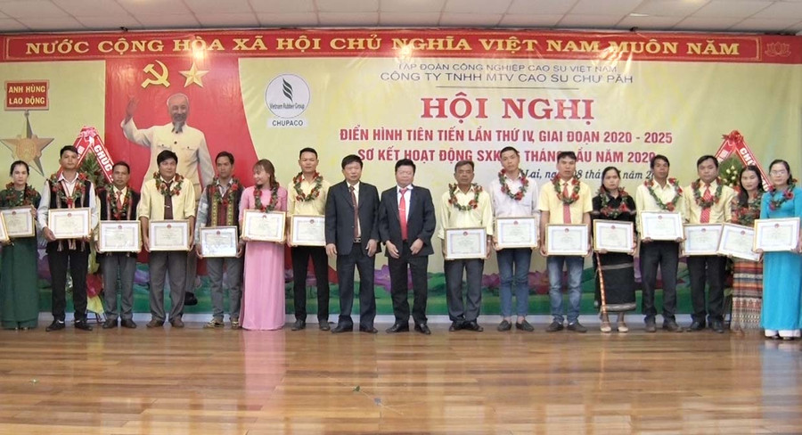  Công ty tuyên dương các cá nhân và tập thể đạt thành tích xuất sắc trong phong trào thi đua yêu nước. Ảnh: Hà Đức Thành