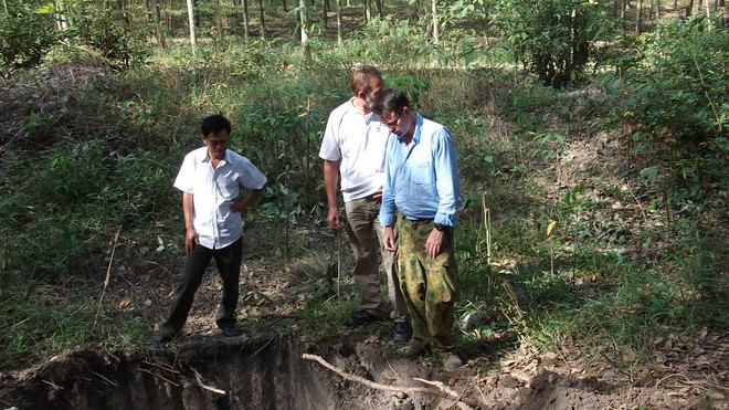 Một vị trí đã đào tại khu vực Bàu Chàm để tìm hài cốt liệt sĩ nhưng không thấy ẢNH: ÔNG NGUYỄN SỸ HỒ CUNG CẤP