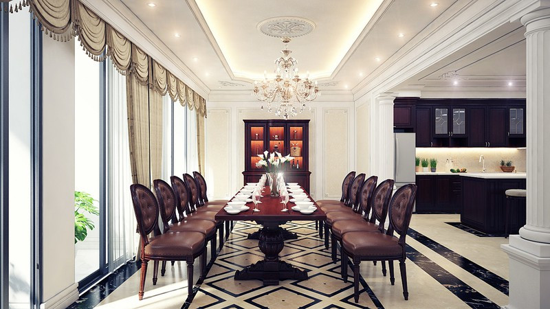 Chân bàn và ghế chạm khắc tỉ mỉ, thể hiện đẳng cấp của gia chủ. Chân bàn và ghế chạm khắc tỉ mỉ, thể hiện đẳng cấp của gia chủ.