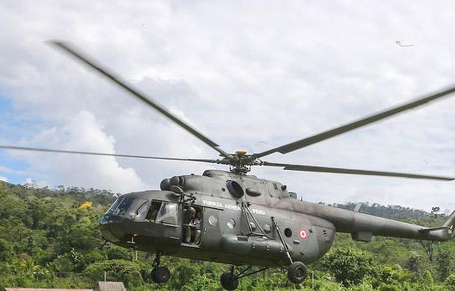 Một chiếc trực thăng Mi-17 của Không quân Peru. (Nguồn: infogate.cl)