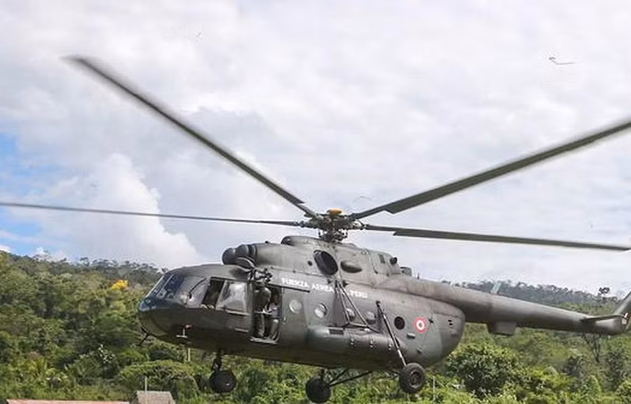 Một chiếc trực thăng Mi-17 của Không quân Peru. (Nguồn: infogate.cl)