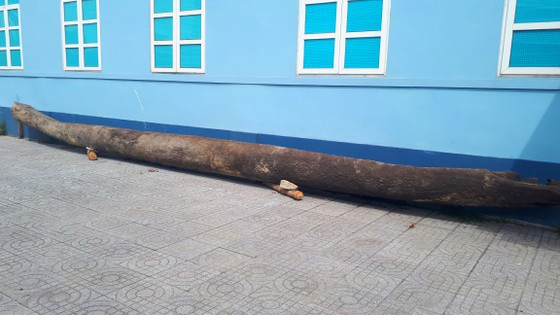 Mặc dù nằm dưới lòng sông đã lâu, nhưng thuyền độc mộc vẫn không bị mục nát Mặc dù nằm dưới lòng sông đã lâu, nhưng thuyền độc mộc vẫn không bị mục nát