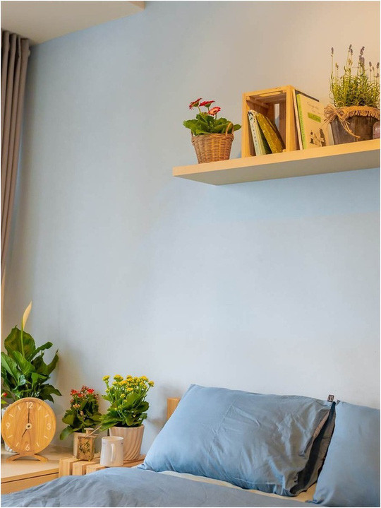 Bố trí các chậu hoa có tác dụng thư giãn tinh thần như đồng tiền, hoa hồng, Lavender trong phòng ngủ là một giải pháp tốt giúp tăng cường chất lượng giấc ngủ.