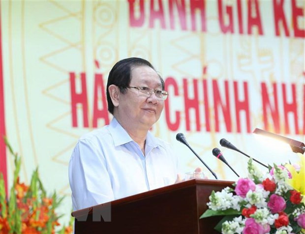 Ủy viên Trung ương Đảng, Bộ trưởng Bộ Nội vụ Lê Vĩnh Tân. (Ảnh: Phương Hoa/TTXVN)