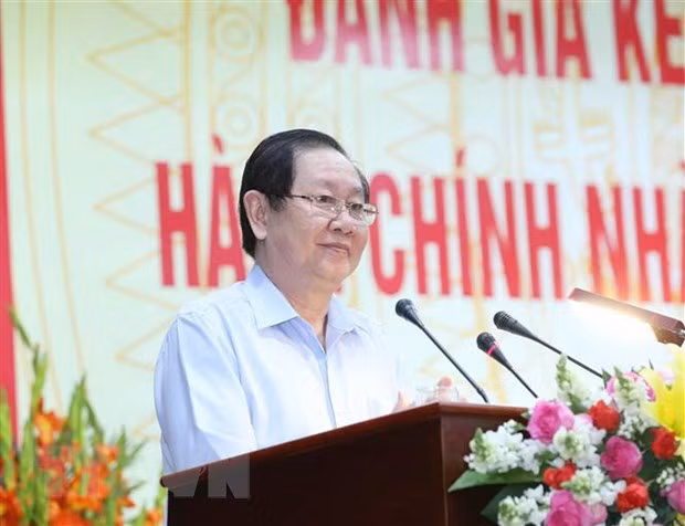 Ủy viên Trung ương Đảng, Bộ trưởng Bộ Nội vụ Lê Vĩnh Tân. (Ảnh: Phương Hoa/TTXVN)