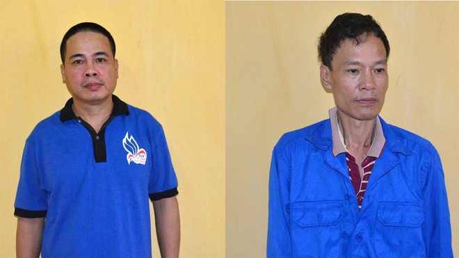 Hoàng Đức Khánh (trái) và Nguyễn Thế Sơn tại cơ quan Công an. Ảnh: Đ.T Hoàng Đức Khánh (trái) và Nguyễn Thế Sơn tại cơ quan công an Ảnh Đ.T