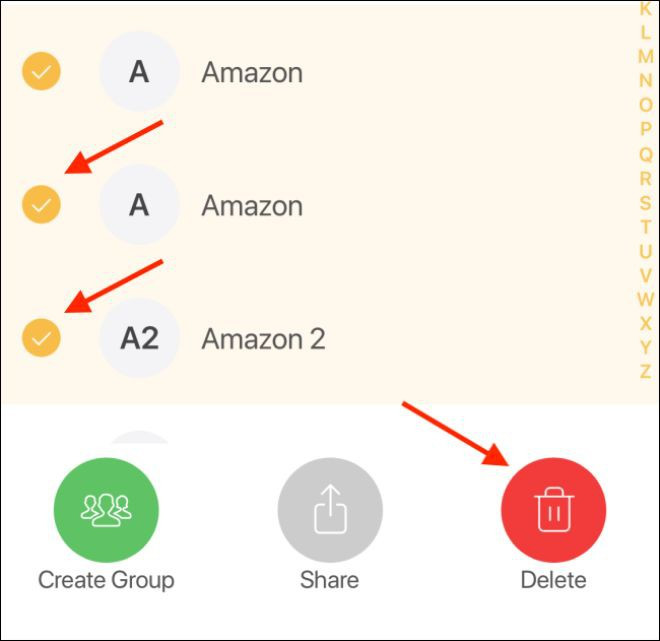 Đánh dấu kiểm trước các địa chỉ liên hệ muốn xóa trước khi nhấn vào Delete ẢNH CHỤP MÀN HÌNH