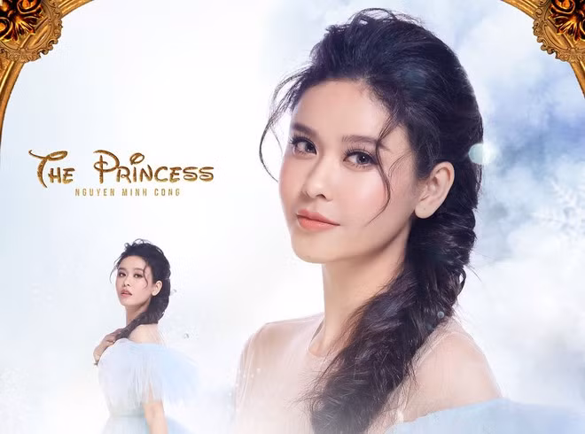 Trái ngược vào hình ảnh “kẹo ngọt” của Amee là Trương Quỳnh Anh, trong hóa thân của “nữ hoàng băng giá” Elsa và bộ đầm tinh khôi màu xanh nhạt ẢNH: ALI BÙI