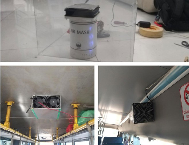 Máy lọc không khí do các bạn sinh viên sáng tạo Ảnh: TẤN ĐẠT