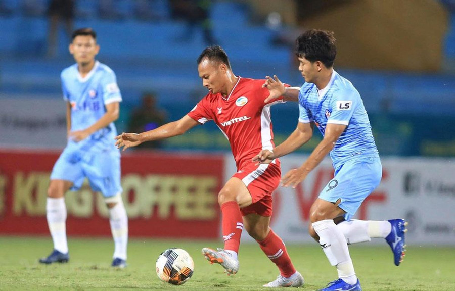 Viettel đứng trước nguy cơ đánh mất vị trí thứ hai trên bảng xếp hạng hiện tại bởi trận hòa trước SHB Đà Nẵng ở vòng 11 V-League 2020. (Ảnh: VPF)