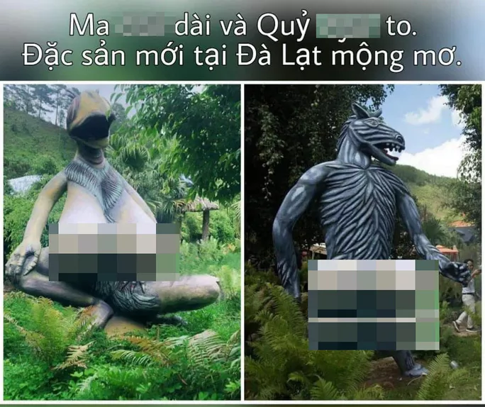 Những hình ảnh tại KDL Quỷ Núi được cho là phản cảm. Những hình ảnh tại KDL Quỷ Núi được cho là phản cảm.