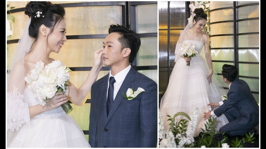 Cường “Đô La” ân cần chăm sóc Đàm Thu Trang. Ảnh: Cắt từ clip Cường “Đô La” ân cần chăm sóc Đàm Thu Trang. Ảnh: Cắt từ clip