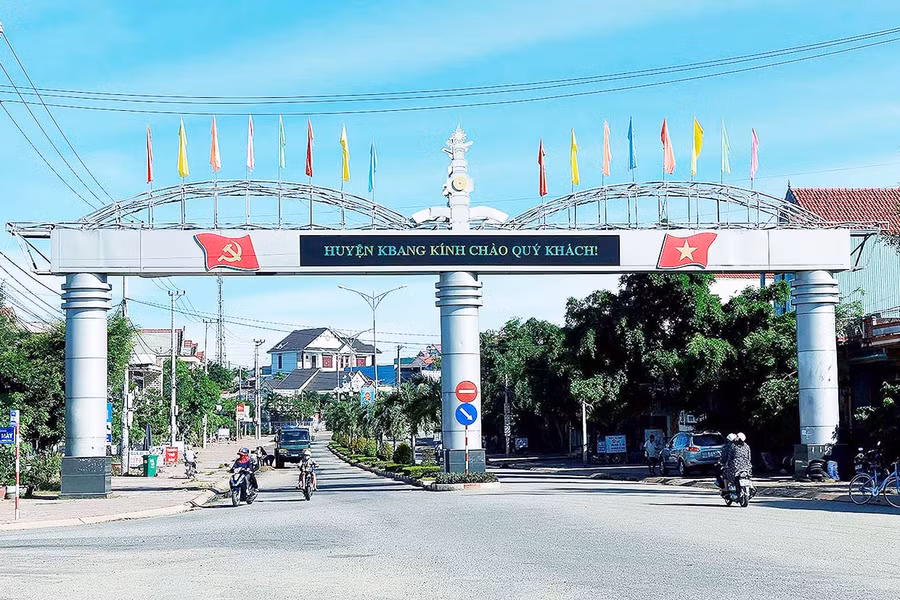 Một góc thị trấn Kbang. Ảnh: Đức Thụy