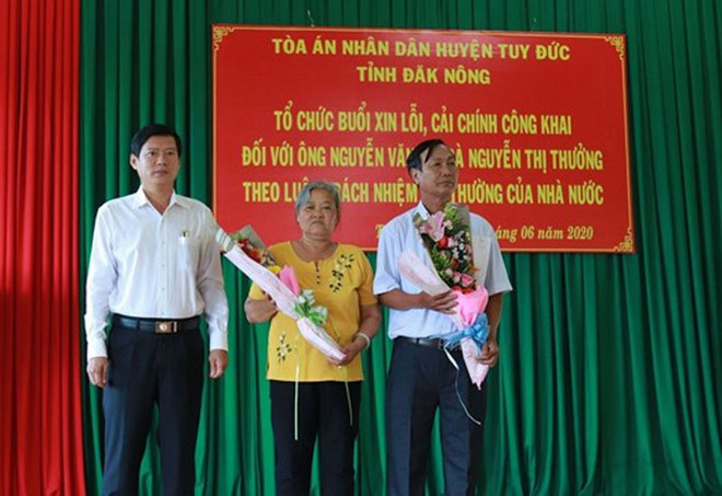 Vụ án do Công an H.Tuy Đức khởi tố gây oan sai, sau đó cơ quan tố tụng xin lỗi 2 công dân ẢNH: NGUYÊN BÌNH